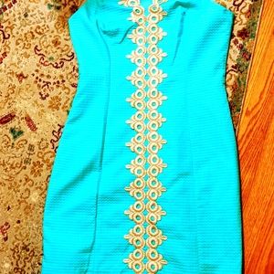 Lily Pulitzer stunning teal & gold